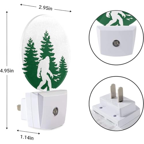 Image of EKOBLA Bigfoot Night Light, Sasquatch in Green Forest Night Lights Plug Into Wall with Auto Sensor for Bedroom, Bathroom and Kitchen