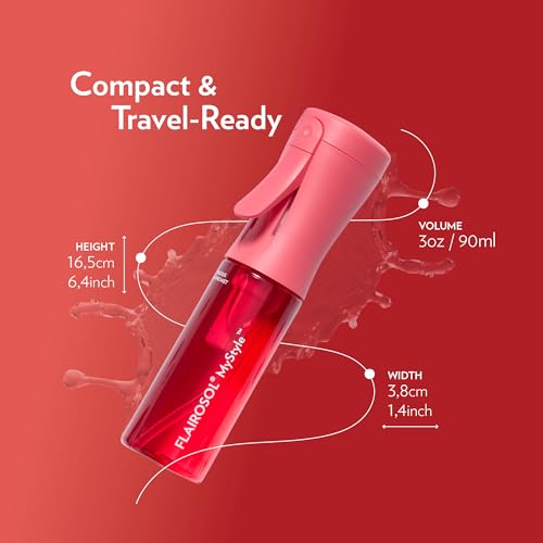 FLAIROSOL MyStyle - Petit flacon pulvérisateur de voyage - Brume d'eau continue ultra fine pour le visage, la coiffure, le salon, le nettoyage, la beauté, les toners, l'hydratation et le maquillage – vue 5