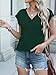 ANRABESS Women Tops Cap Sleeve Textured Dressy Casual V Neck Shirts 2025 Summer Business Work Blouses Outfits Dark Green X-Large