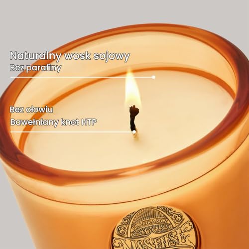 M&SENSE Jabłkowo-Dyniowa Świeca, 260g w słoiku, Sojowa, 50h palenia, Prezent urodzinowy