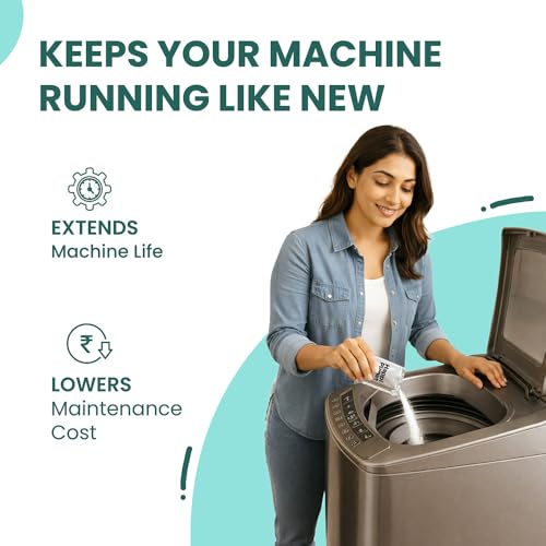 Image of Happi Planet Washing Machine Cleaner & Descaler Powder | 4 Sachets (20g Each) | Removes Limescale, Dirt & Soap Scum | Deep Drum Cleaner for Top Load & Front Load Machines | Eliminates Odor & Residue