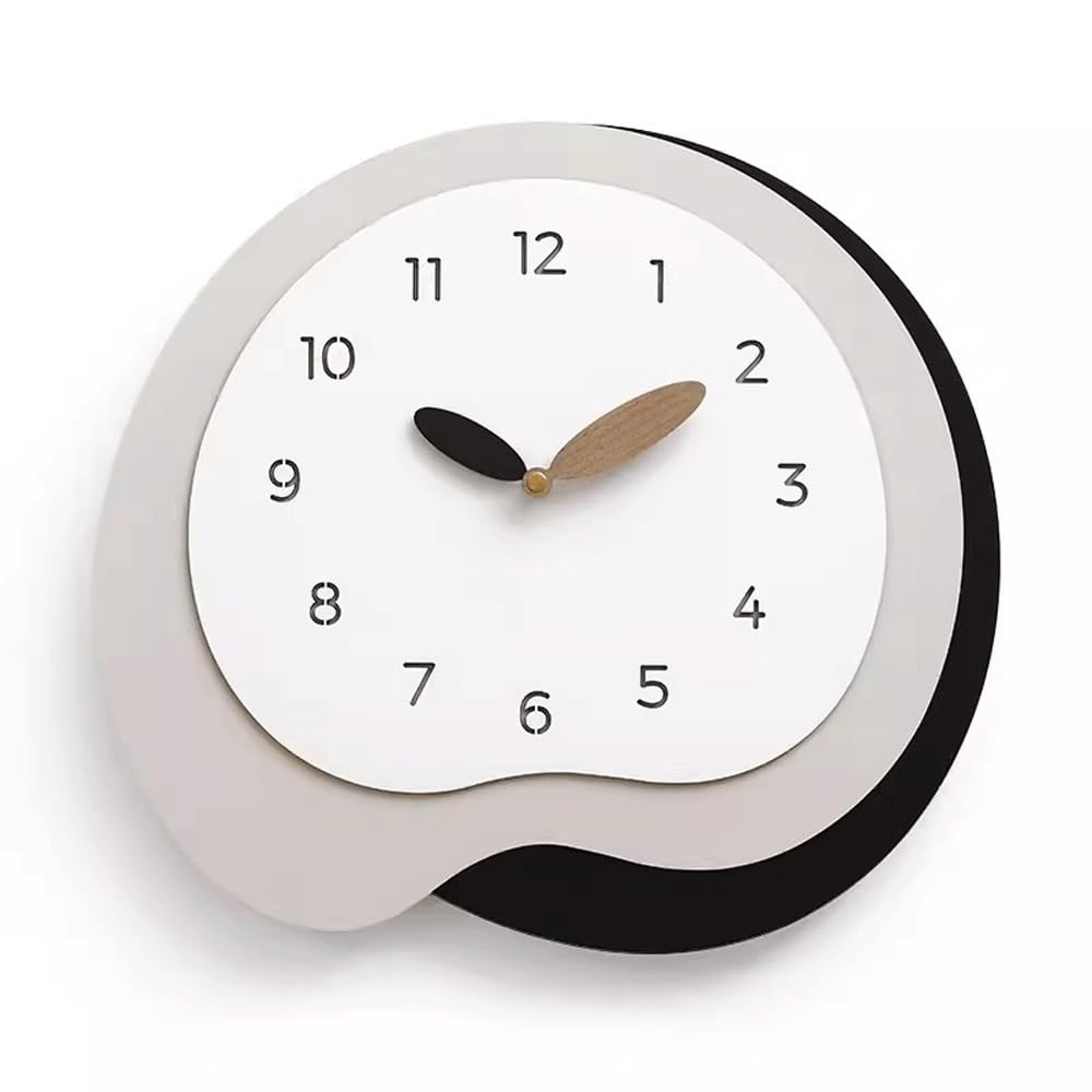 J9V4G6S3B5 Analogue Wall Clock Clock Home Decoration Wall Living Room Pine, Suitable for, Study, Bedroom, Office for Room Decoration(Gris)