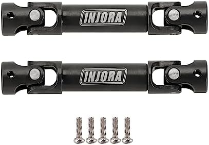 INJORA Drive Shaft with D-Shaped Holes - Hardened Steel Driveshafts for 1/24 RC Crawler FMS FCX24 Upgrades