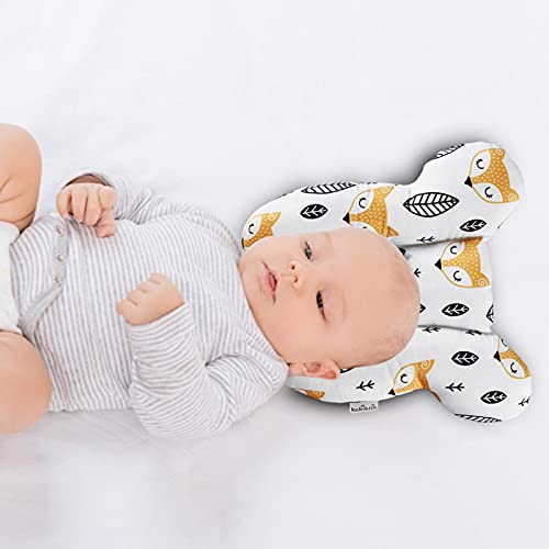 LURU Travesseiro infantil, cabeça de bebê, almofada de algodão, almofada de suporte macio para crian