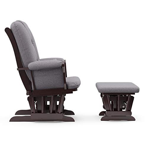 Storkcraft 06554-559 Tuscany Custom Glider And Ottoman With Free Lumbar Pillow (Espresso/Slate Gray Swirl) - Cleanable Upholstered Comfort Rocking Nursery Chair thumb #4