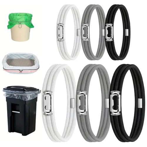 6 Stück Universal Gummiband für Mülleimer,Umfang 14.2 & 27.6in...