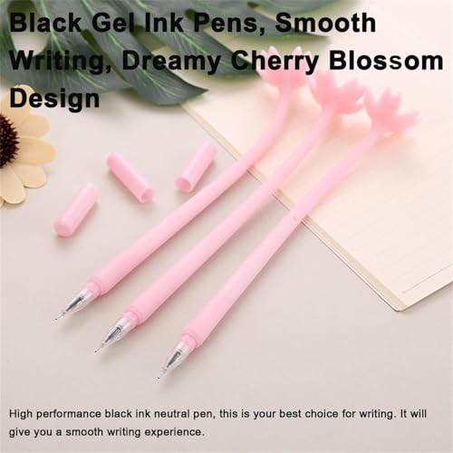 6 bolígrafos gel AKOAK Sakura negro 0.5 mm paquete miniatura 6