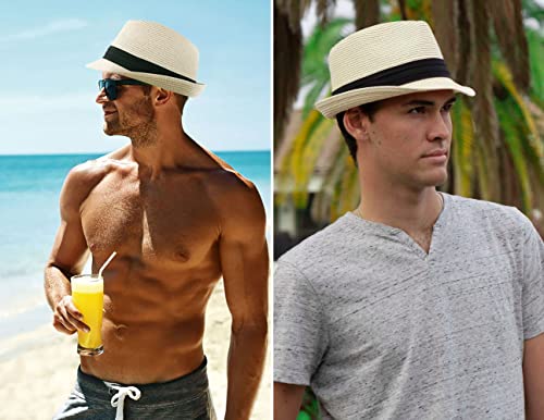 Image of Simplicity Fedora for Men Women Unisex Men's Women's Classic Manhattan Structured Gangster Trilby Fedora Hat
