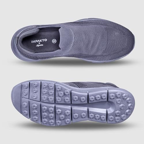 Image of Impakto FlexiSock Men's Walking Shoes | Lightweight & Breathable Casual Shoes | Slip-in Fit System for Hassle-Free Wear | Padded Insole | Anti-Skid EVA Outsole | Perfect for Casual Outfit