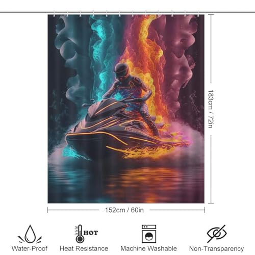 Rideau de douche rideau de bain imperméable polyester 152x183 cm - 4