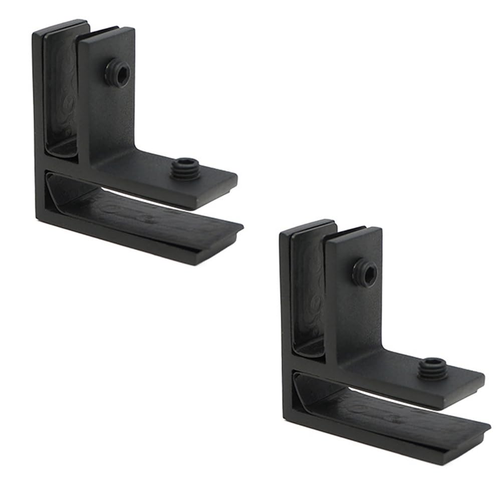 Abrazadera de vidrio negro de acero inoxidable 304, 2 abrazaderas de poste de barandilla de valla de piscina para vidrio de 15 mm a 20 mm de grosor, ángulo de 90 grados, accesorios de seguridad para