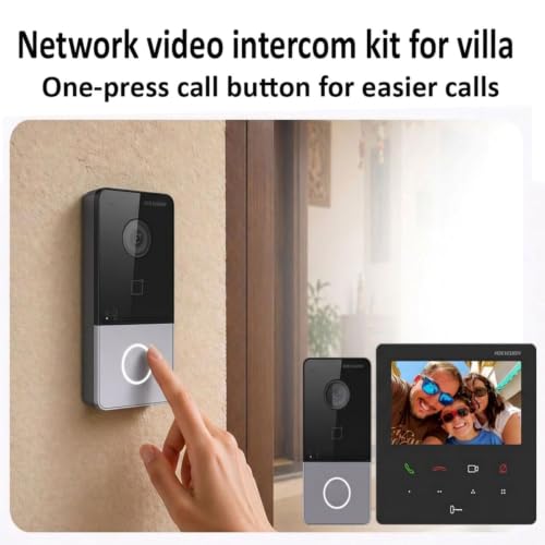 Image of HIKVISION Video Door Phone Kit with 4.3 Inch Indoor Monitor DS-KH6110-WE1 & 2MP HD Villa Door Station DS-KV6113-WPE1, Wi-Fi, PoE, Two-Way Audio, Remote Mobile Monitoring