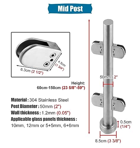 Kit de poteaux de balustrade d'extérieur design haut de gamme - 8