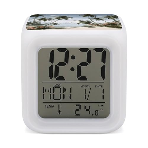 Reloj despertador inteligente con alarmas configurables y pantalla LED de colores 2