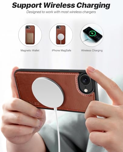 OCASE for iPhone 17e Case/iPhone 16e Detachable Wallet Case with Card Holder, 2 in 1 Pu Leather Flip Folio with RFID Blocking Stand Wrist Strap Shockproof Phone Cover 6.1 Inch 2025, Brown - image 4