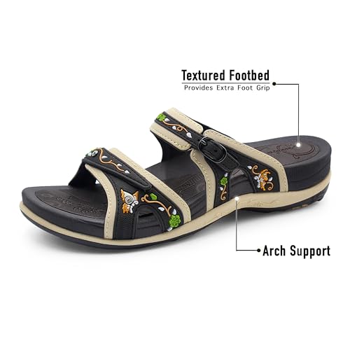 Image of Gold Pigeon Shoes SIGNATURE Comfort Walking Slides Sandals for Women | Arch Support, Waterproof, Non-Slip