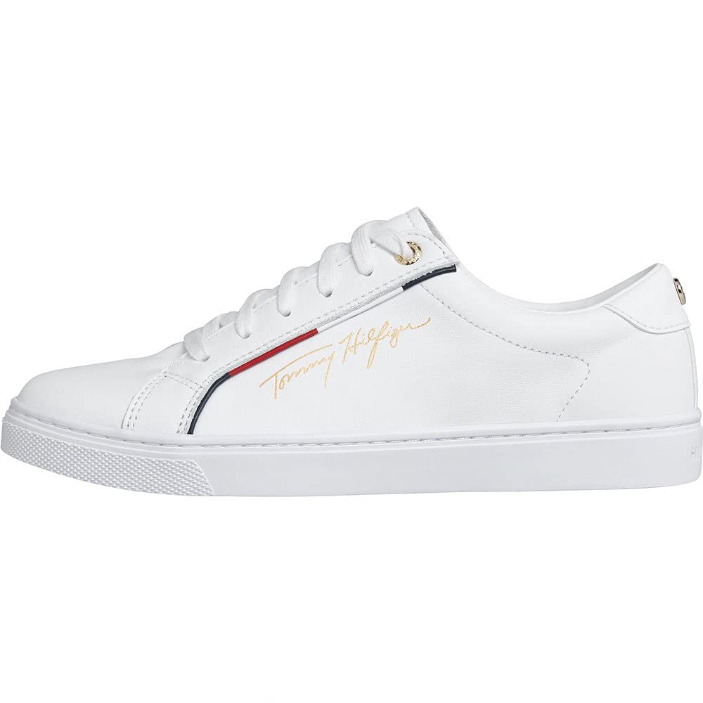 Tommy Hilfiger Women Tommy Signature Cupsole Trainers, White (White), 41 EU