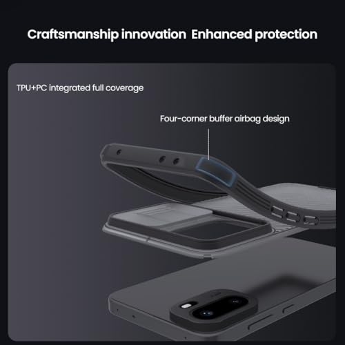 Image of PRITO Classic Series for OnePlus 15R (1+15R) Back Case with Camera Cover, [Camera Protector] [Scratch-Resistant] [360 Full Protection] Shockproof Slim Phone Case - PC+TPU (Transparent Black, 1+15 R)