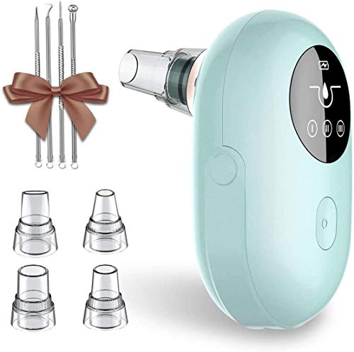 【2020 nouvelle version Oval】Nettoyeur de points noirs Mosen - Aspirateur sous vide - Charge USB - Rechargeable - Écran LED, Blackhead Remover avec 5 embouts de nettoyage interchangeables.