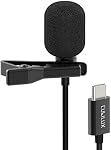 Cubilux USB Type C Microphone for iPhone 15, Omnidirectional Lavalier Microphone USB C for Video Recording Vlog ASMR Interview, Block Wind Noise Lav Mic Suitable for S24/S24+/S24 Ultra/Tab S9 etc,10FT