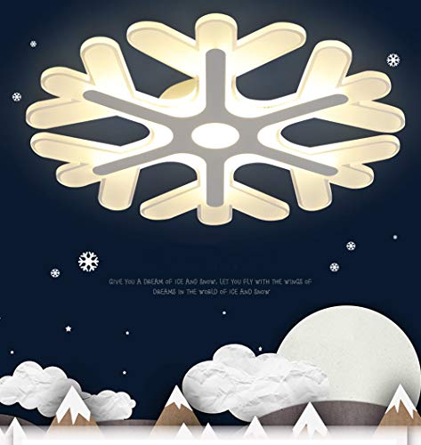 Plafond lampe de chambre à coucher enfant LED flocon design acrylique chaud