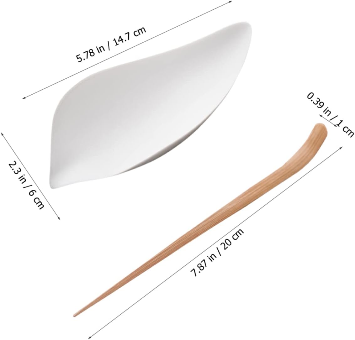 Ceramic Tea Leaf Spoon Tea Scoop for Loose Shop Restaurant Easy to Clean
