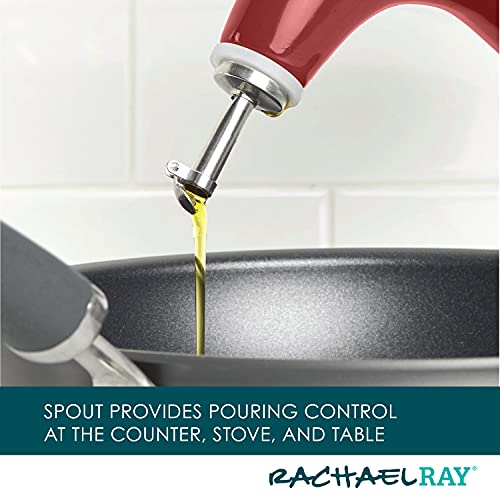 Rachael Ray 48464 Ceramic Evoo Oil And Vinegar Dispensing Bottle With Spout, 24 Ounce - Cranberry Red #TOP2