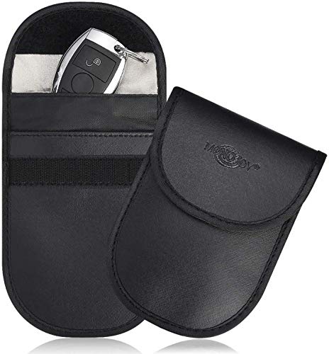 MONOJOY Faraday Bag for Car Key Fob Signal Blocking Pouch, Faraday Case for Key Fob, Fob Guard Keyless Entry Remote Rfid, Antitheft Lock Devices, Car Key Protector WIFI/GSM/LTE/NFC/RF Blocker (2 Pack)