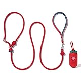 VETRESKA Tangle-Free Dog Leash, 6FT Rope Leash for Small Medium Dogs, Explosion-Proof, Shockproof Handle Dog Leashes for Walking, No Pull Leashes with Bag Dispenser, 2 in 1 Walk Kit (Strawberry)
