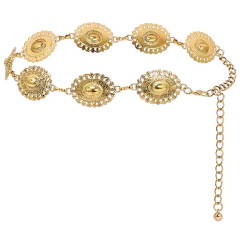 Ammiko Western Concho Belt for Women Chain Belt Fashion Cowgirl Waist Belts for Dresses Jeans Country Concert Outfit