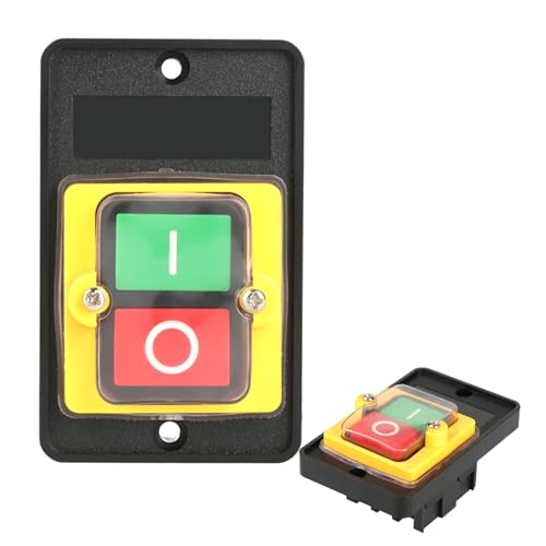 Interruptor de botón, Ka0-5 Botón De Control De Alimentación De Doble Posición, KAO-5 Botón Interruptor Trifasico Para Controlar Equipos Mecánicos, Autoblocante(380V 10A)