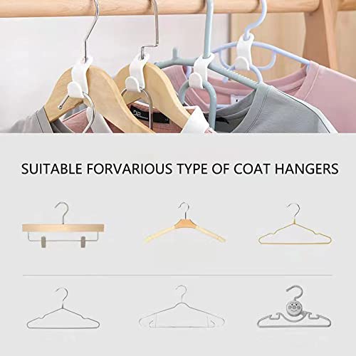 Ahysuet 70 platzsparende Kleiderbügel, Verbindungshaken für mehr Platz im Kleiderschrank (weiß)