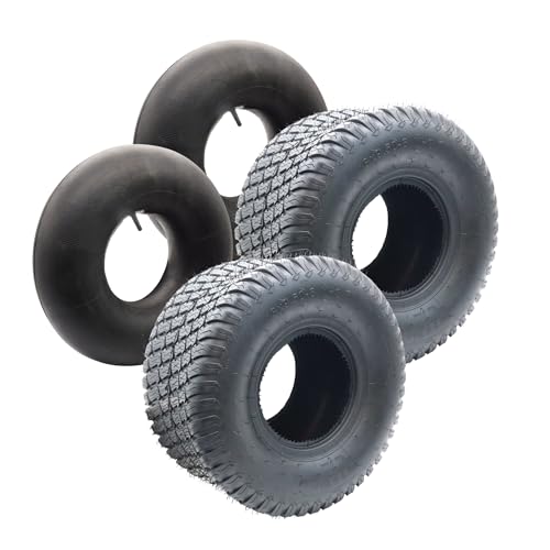 SECURA 2x pneus incl. chambre à air 18x9.50-8 valve droite compatible avec tondeuse autoportée