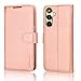 TECHGEAR Galaxy A05s Leather Wallet Case, Flip Book Protective Case Cover [RFID BLOCKING] with Wallet Card Holder, Stand and Wrist Strap - Rose Gold PU Leather with Magnetic Closure For Samsung A05s