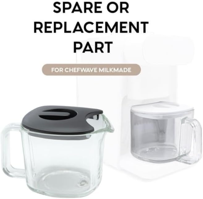 Glass Pitcher with Lid for the ChefWave Milkmade Non-Dairy Milk Maker CW-NMM