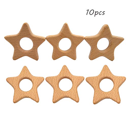 Image of Lovely Cartoon Wood Star Toys Pure Natural Animal Shape Beech Wooden Handmade Pattern DIY Jewelry Making Necklace Pendant (10pcs)