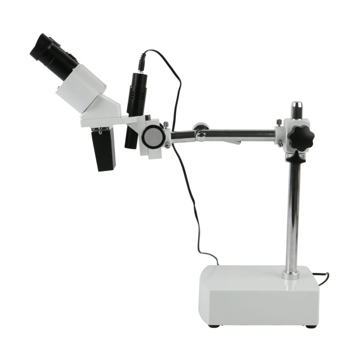 Microscope Widefield Binocular Stereo Microscope 5X/10X/15X/20X with Boom Arm Stand Spot Light(15X)