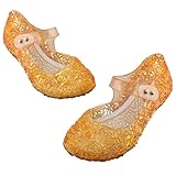 Amtidy Flats Mary Jane Dance Party Cosplay Shoes, Snow Queen Princess Birthday Sandals for Little Girls, Toddler Orange 12M Little Kid