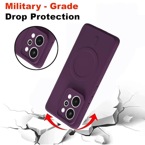 Image of Back Cover Compatible With Realme P4 Power 5G | MagFit Ring Design (Non-Magnetic) | Shockproof Case | Anti-Slip Grip | Raised Camera Edges | Slim Protective Case for Realme P4 Power 5G(Purple)