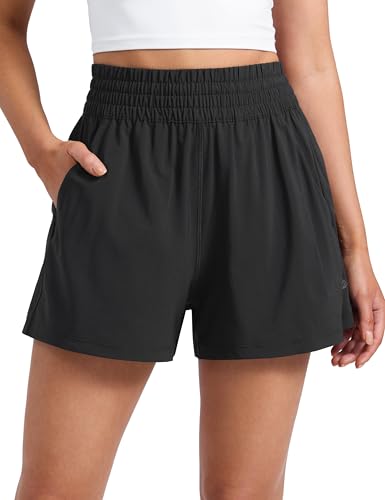 CRZ YOGA Womens Shorts Casual High Waisted Linerless...