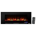 e-Flame USA Livingston 50-inch Wall Mount LED 3-D Electric Fireplace Stove with Timer and Remote - 3-D Log and Fire Effect