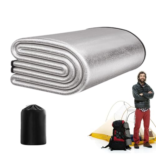 Alu Isoliermatte Isomatte Schaummatten Schlafmatte Für Camping, Wärmeisolierend Isolierdecke Faltbare Zeltmatte Bodenmatte Thermomatte Für Camping, Wandern, Picknick 200x200cm