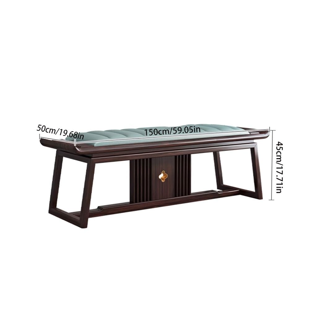 eexbz Foot Stool for Bed Chinese Style Solid Wood Purple Gold Sandalwood Bed End Stool Bedroom Light Luxury Bed End Stool Bed Step Stools for High Beds