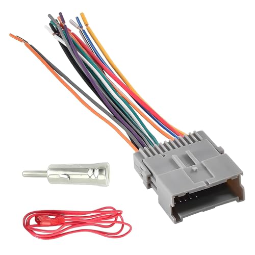 Zikefest 3PCS Car Radio Wiring Harness Kit Car Stereo Radio Audio Receiver Wiring Harness Kit Audio Modified Pigtail Connector Plug Compatible with Chevy GMC Buick Hummer