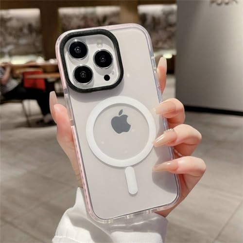 Coque iPhone 13 Pro Max silicone rose clair pour charge sans fil