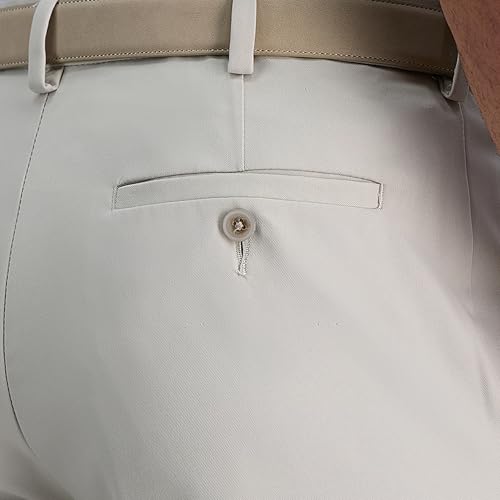 Image of Haggar Men's Cool 18 Pro Classic Fit Flat Front Casual Stretch Performance Golf Pant - Regular and Big & Tall