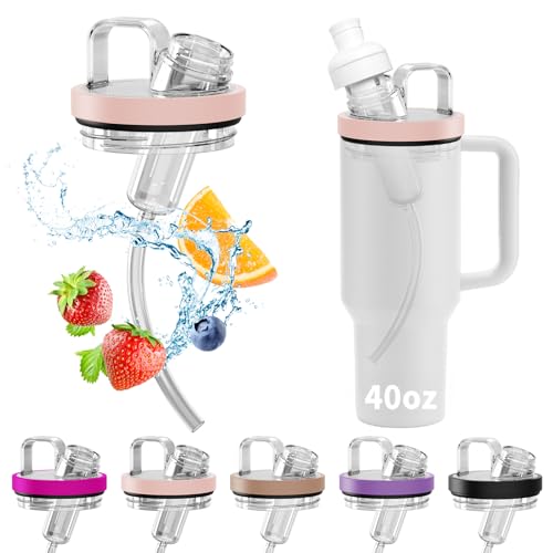 Sietiero Tumbler Adapter for Stanley 40oz & 64oz Tumblers, Compatible with Flavors Cartridges, Leak-Proof Design, Easy to Use (Rose Quartz)