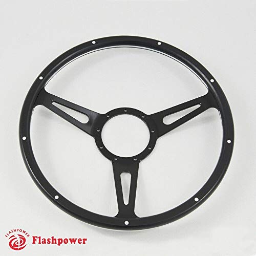 15'' Laminated Black Forest Wood Steering Wheel with Horn Button