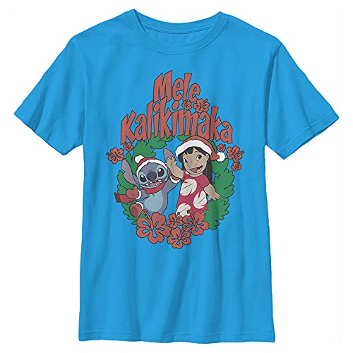 Disney Lilo Mele Kalikimaka Stitch Boy's Solid Crew Tee