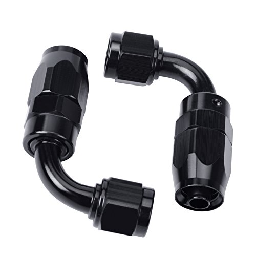 ESPEEDER 16Ft 6AN Black Oil Line 3/8 Nylon Braided+AN6 Hose End Fitting Adapter Kit
